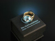 Funkelndes Blau! Ring Gold 585 Topas Diamanten