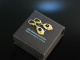 H&uuml;bsches Biedermeier! Antike Ohrringe Gold 333 Onyx Einlagen
