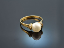 Historical pearl! Noble Ring Gold 750 Large Oriental...