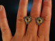 Herz zur Tracht! H&uuml;bsche Ohrringe Silber 835 vergoldet Granate