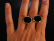 Classy vintage Cuffs! Ovale Manschettenkn&ouml;pfe um 1960 Gold 333 Onyx