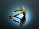 Traum des Art Deco! Diamant Ring Gelb und Wei&szlig; Gold 585 Diamantrosen