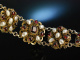Siebenb&uuml;rgen um 1860! Seltenes Trachten Armband Silber vergoldet Granate und Perlen