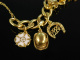 Golden Charms! Vintage Charmbracelet Bettelarmband Silber 925 vergoldet England 1961