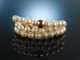 Klassische Perlen! Edle Akoya Zucht Perlenkette Zierkugel und Schlie&szlig;e Gold 585