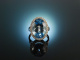 Shiny Blue! Traum Topas Ring Wei&szlig; Gold 750 Brillanten