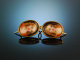 Um 1900! Porzellan Trachten Ohrringe M&auml;dchenportr&auml;ts Silber vergoldet