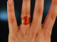 Italy around 1990! Fine Fine Coral Ring Sardegna Gold 750