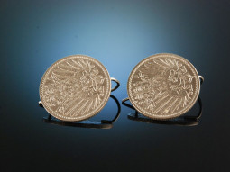 Empire! Pretty Costumes Coin Earrings 1 German Mark Silver