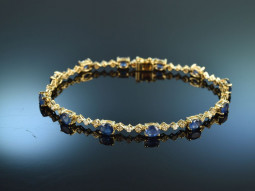 Bright blue! Beautiful Sapphire Brilliant Bracelet Gold 750