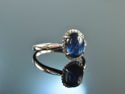 Feines Blau! Edler Verlobungs Ring Saphir und Brillanten...