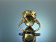 Frankfurt um 1910! Seltener Ring mit feinstem gelben Saphir Wei&szlig; Gold 585